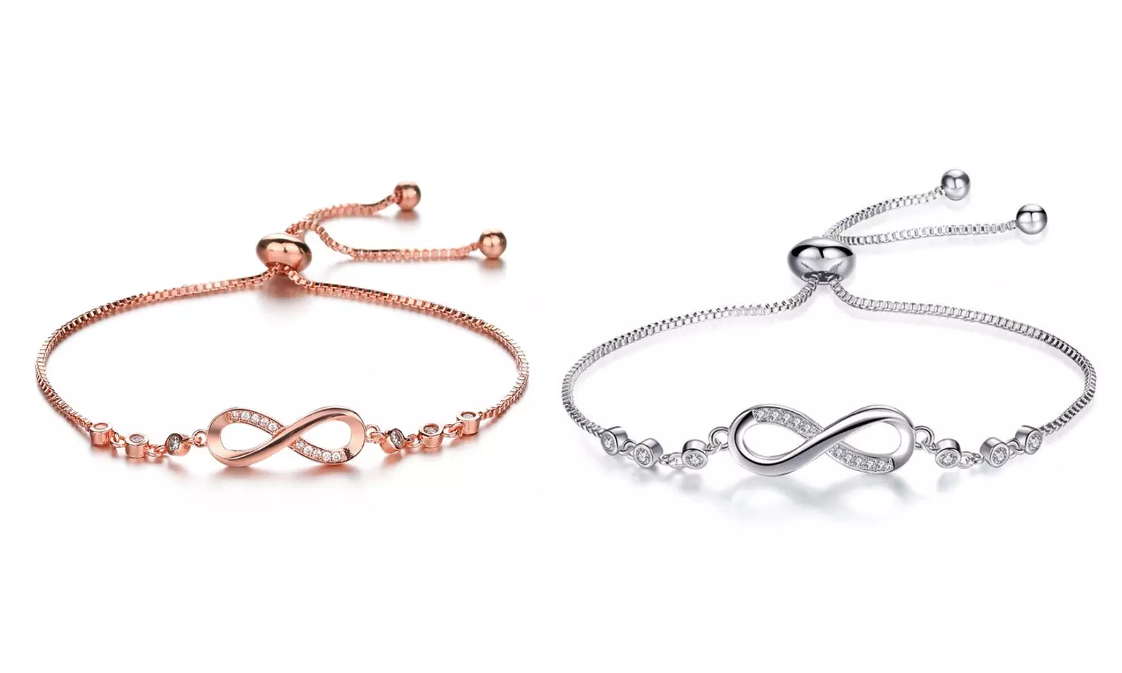 1 ou 2 bracelets d'amitié Crystal Infinity avec des cristaux - Second Medium