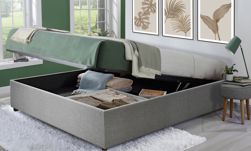 Image 1: Lit coffre Cômes tissu, matelas mémoire de forme en option. Sampur