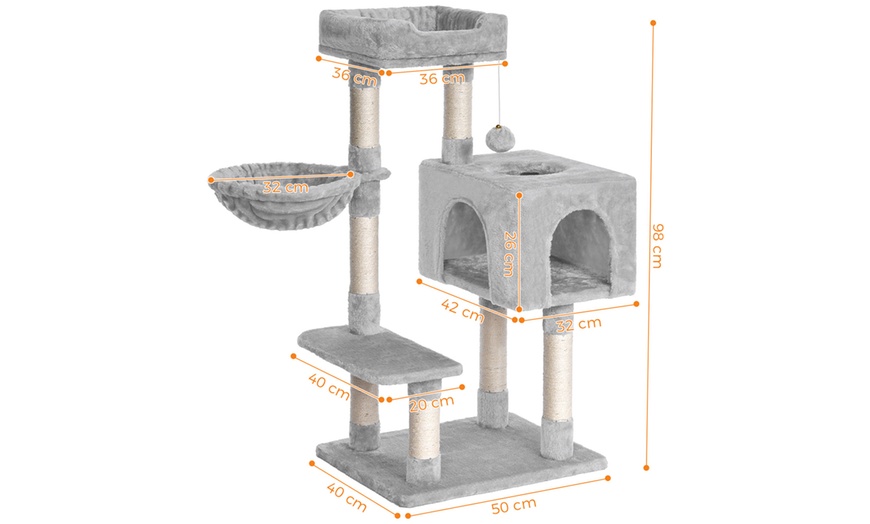 Image 20: 100cm Large Cat Tree Indoor Cat Tower