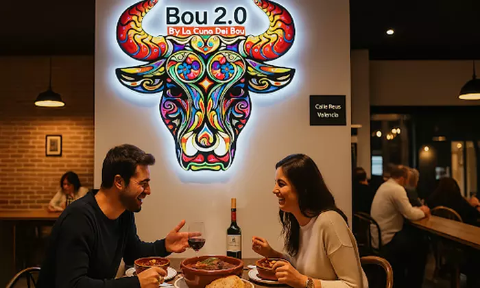 Menú para 2 o 4 con entrante, principal, postre y botella de vino