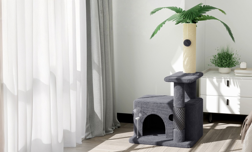 Image 2: 90cm Cat Tree with a 3-Layer Cat Climbing Frame 