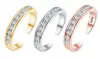 Sterling Silver Channel-Set Toe Ring with crystals from Swarovski