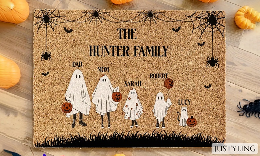 Image 5: Personalized Halloween and Fall Coir Doormat Pack from Justyling
