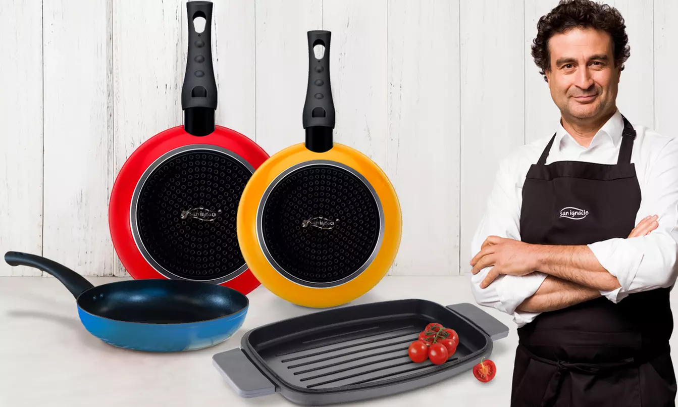 Juego de 3 sartenes de aluminio forjado San Ignacio y/o parrilla de aluminio fundido - Primary Image