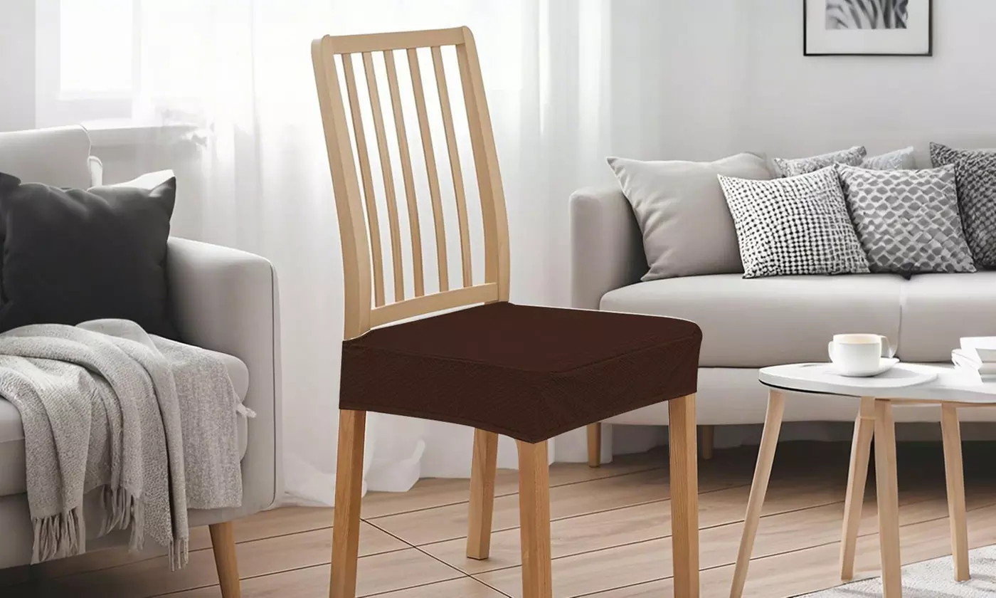 Stretch Jacquard Chair Seat Covers Slipcovers for Kitchen and Dining Room Chairs