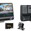Image 1: Dashcam mit Dreifachansicht, opt. mit 32-GB-Speicherkarte