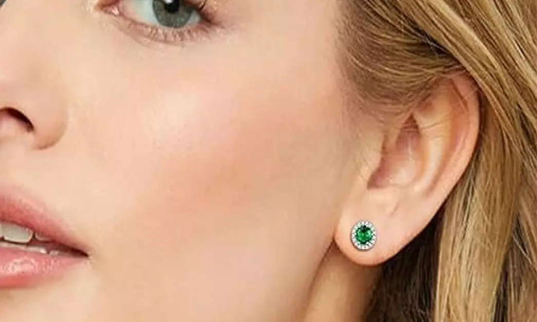Sterling Silver May Birthstone Stud Earring Collection Made With Swarovski