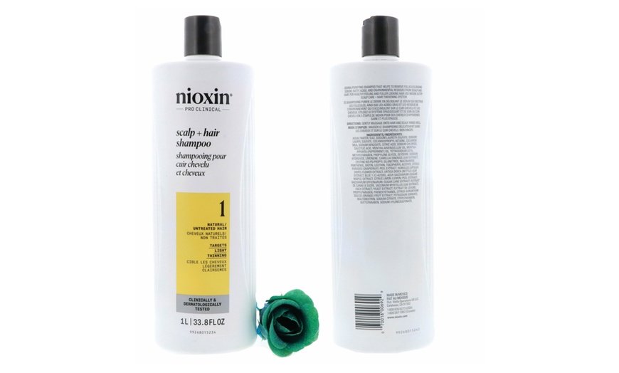 Image 13: Nioxin Cleanser Shampoo and Scalp Therapy Conditioner Liter 33.8 oz Set Combo