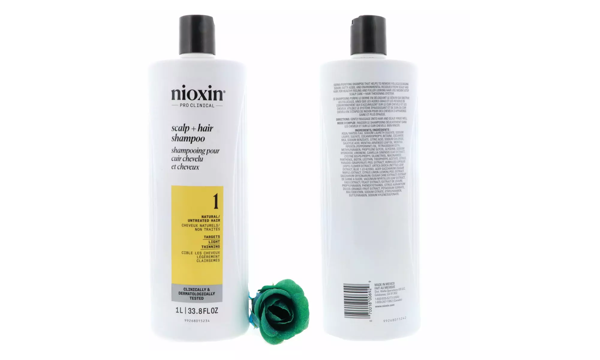 Nioxin Cleanser Shampoo and Scalp Therapy Conditioner Liter 33.8 oz Set Combo
