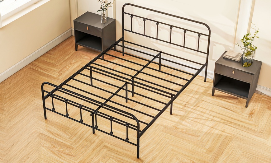 Image 6: HomCom Metal Bed Frames in Various Sizes and Colours