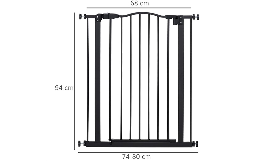 Image 14: PawHut Adjustable Pet Safety Gates for Secure Doorway & Stair Barriers