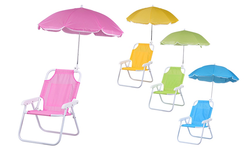 Image 10: Chaise pliante avec parasol pour enfants