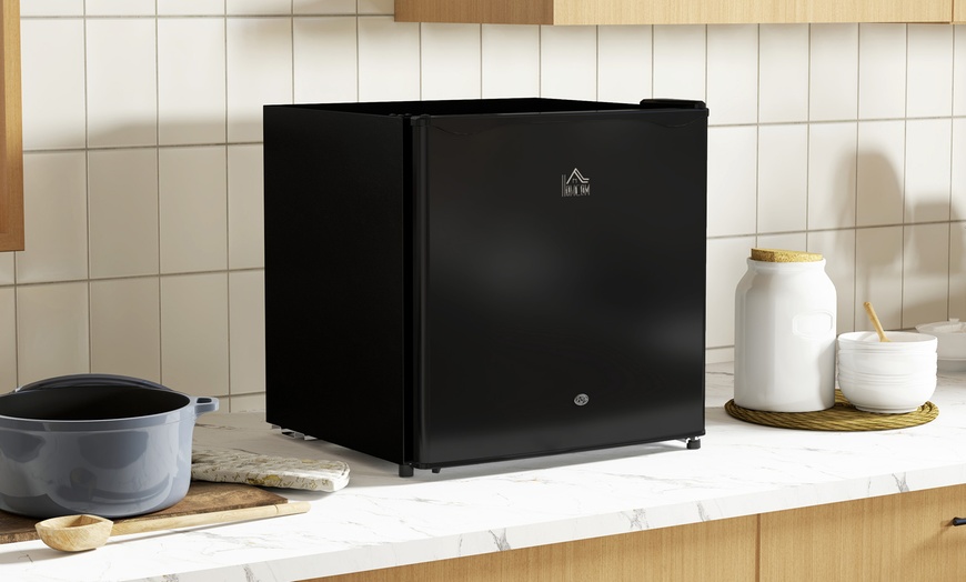 Image 1: HomCom 46L Lockable Countertop Fridge