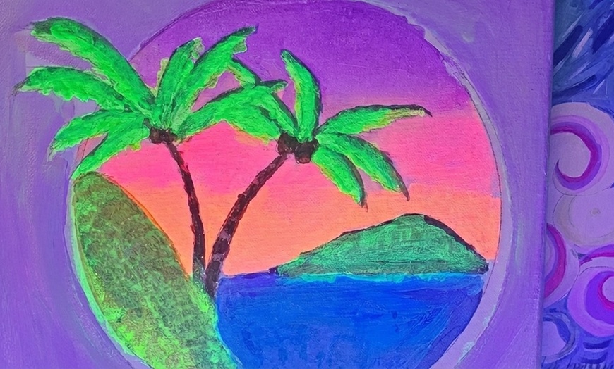 Image 8: Glow Together- Glow In The Dark SIP N Paint Class