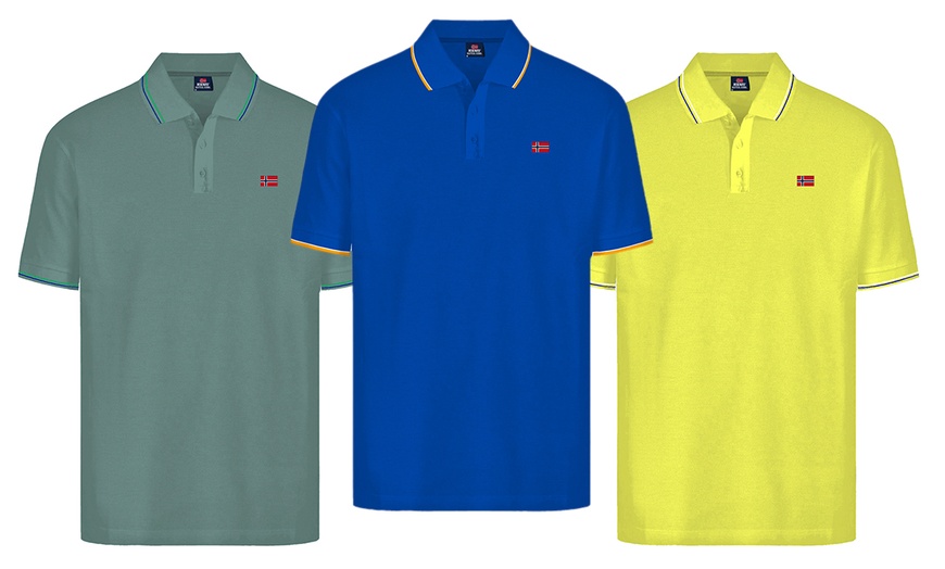 Image 4: 3er-Set Norway Baumwoll-Polos für Herren
