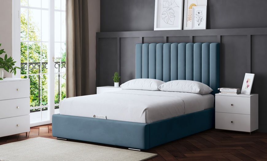 Image 19: Evangeline Panel Bed with Optional Ottoman Gas Lift Storage