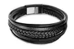 Men's Leather Bracelet with Magnetic Clasp - Second Medium