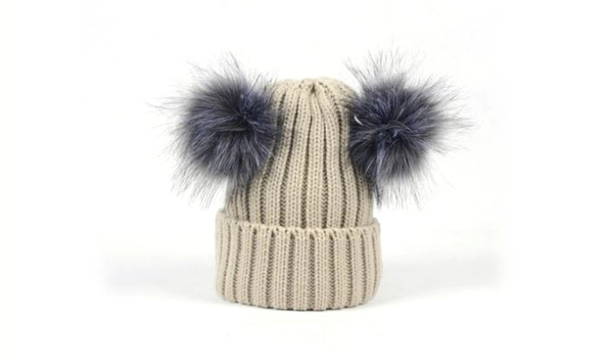 Image 2: Double Pom Pom Winter Hat 