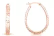 Italian 18K Rose Gold Plated Sterling Silver Hoop Collection - Second Medium