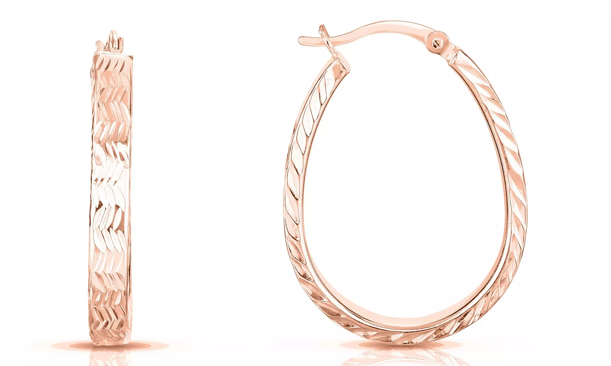 Italian 18K Rose Gold Plated Sterling Silver Hoop Collection