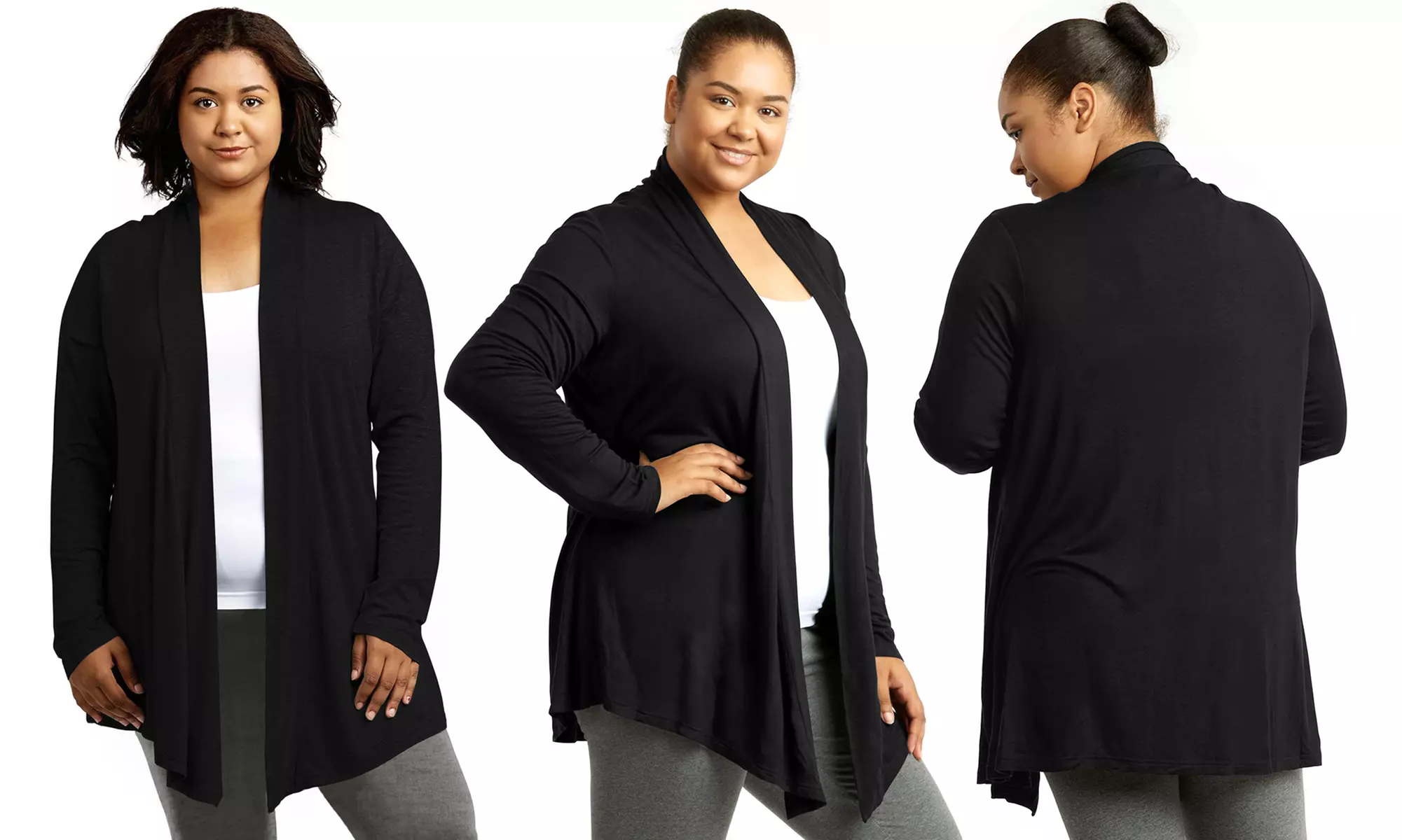 Women's Casual Long Sleeve Open Front Lightweight Drape Cardigan