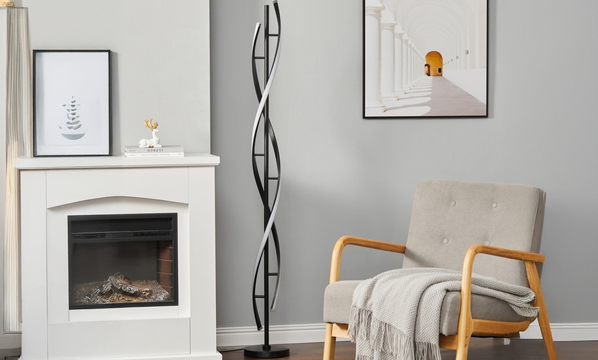 Image 2: Modern LED Floor Lamp with Foot Switch in 2 Colours