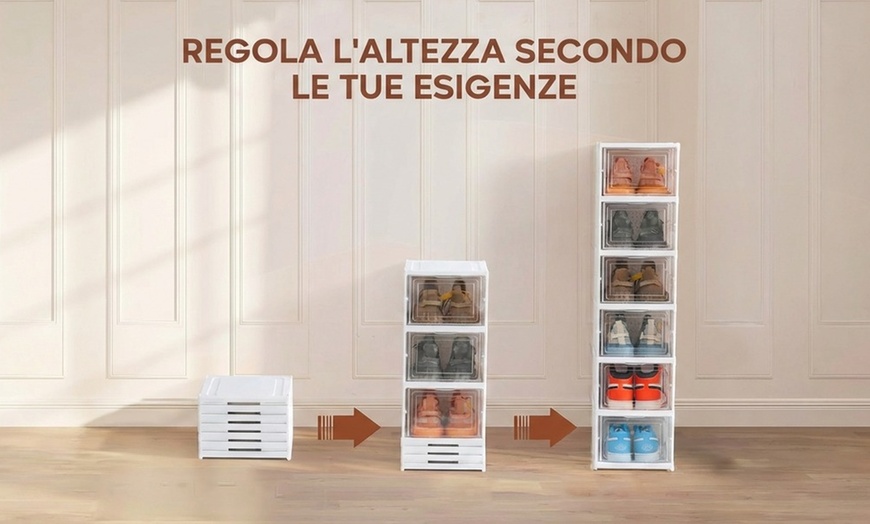 Image 5: Scarpiera impilabile con 6 contenitori