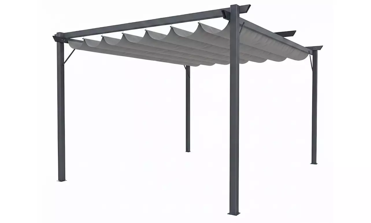 Pergola da giardio in acciaio e telo retrattile