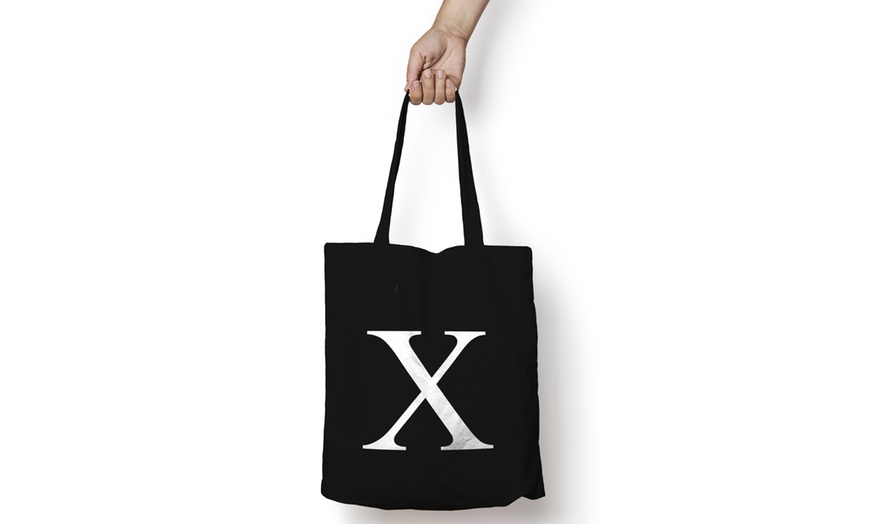 Image 25: Alphabet Letter Cotton Tote Bag