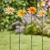 Image 11: 6 or 12 Pack of Metal Flower Stakes - Pansy / Sunflower / Daisy
