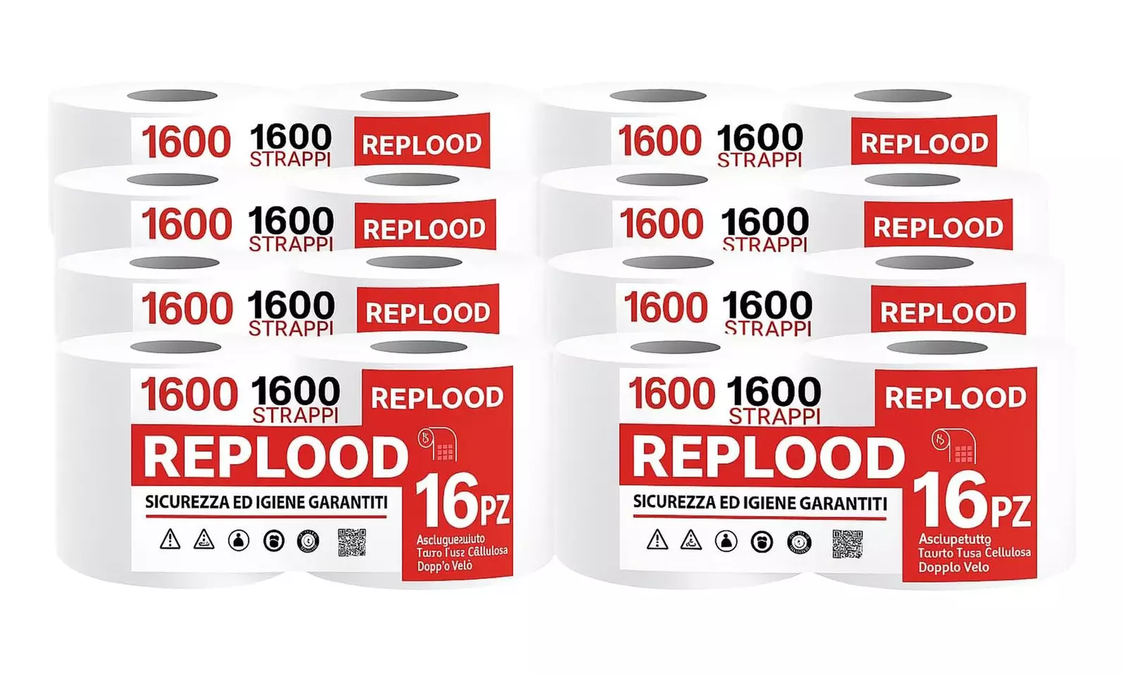 4 o 8 rotoloni asciugatutto coppia di 2 rotoli da 2 kg