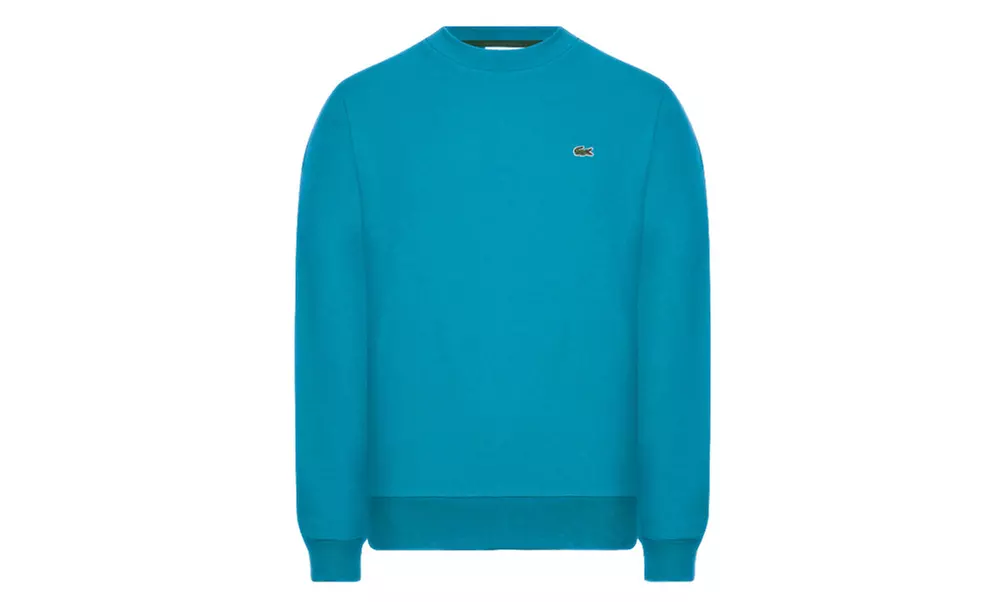 Felpa girocollo con logo Lacoste in pile di cotone