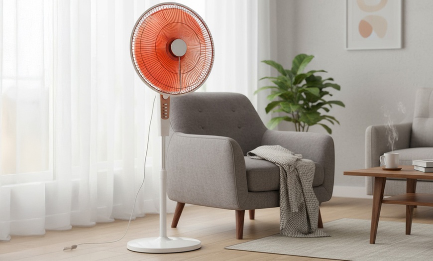 Image 2: Calefactor eléctrico radiante de pie con 3 niveles de potencia