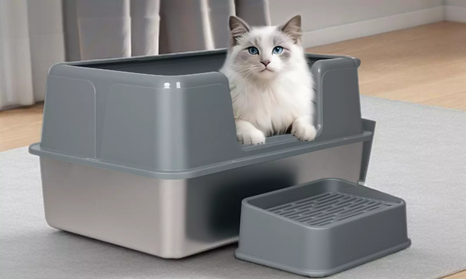 Skylos Stainless Steel Cat Litter Box Series