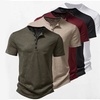 Image 1: Men's Solid Colour Henley Collar Polo T-Shirt