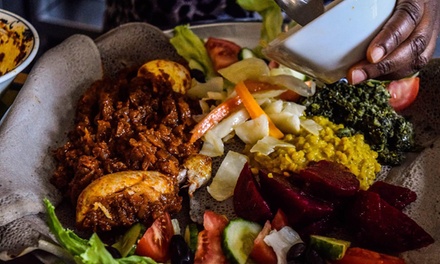 Für 1 Person: Äthiopischer 2-Gänge-Genuss: Vorspeise & Hauptgericht nach Wahl (einlösbar Mo.-Mi.) - Abyssinia Restaurant Teff