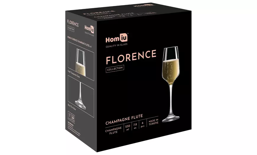 Image 18: Homiu Florence Glassware; Wine Glasses, Flutes, Whiskey or Highball