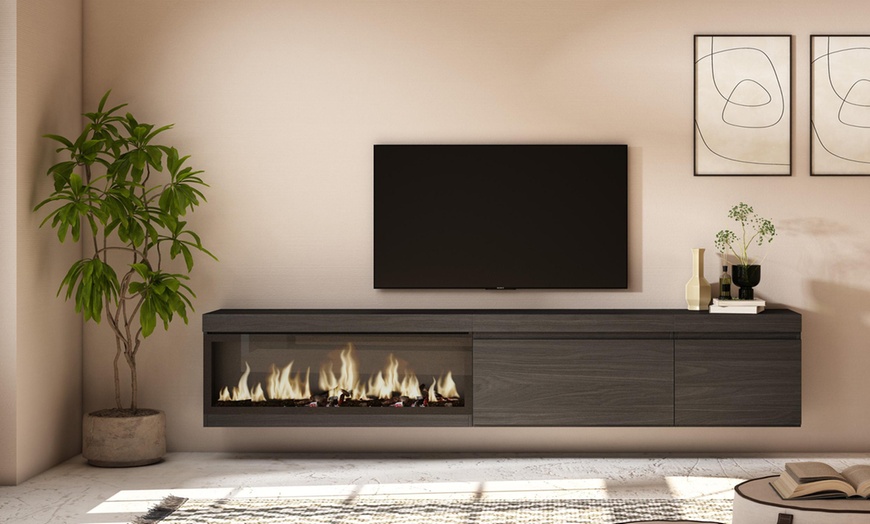 Image 27: Meuble TV suspendu avec grande capacité de rangement  