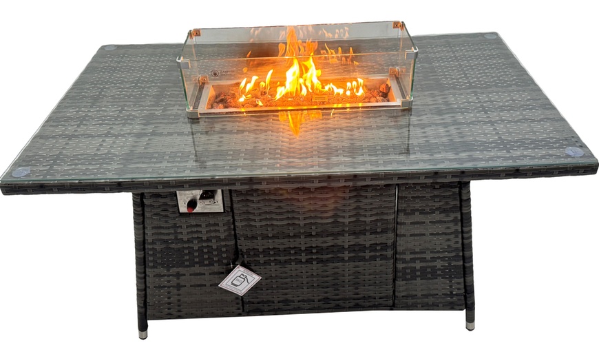 Image 2: Fimous Wicker Outdoor Rattan-Effect Garden Furniture Set 