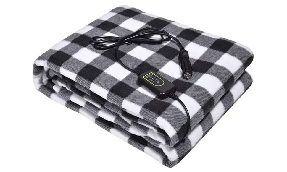 12V Heated Fleece Car Blanket With Controller For Timer and Heat Levels