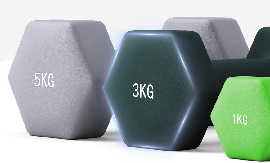 Image 2: SPORTNOW Dumbbells Set with Carry Storage Rack