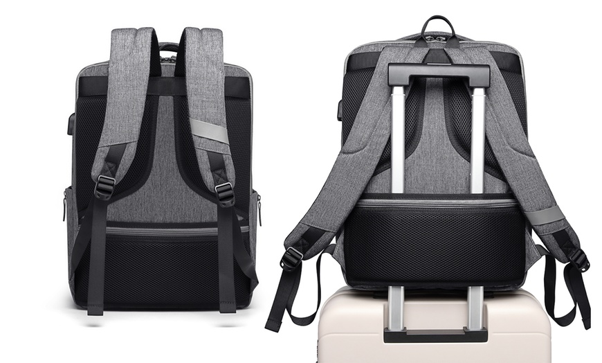 Image 7: Kono Multi-Compartment Backpack with USB Port