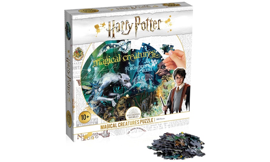 Image 2: 500-Piece Harry Potter Magical Creatures Round Puzzle