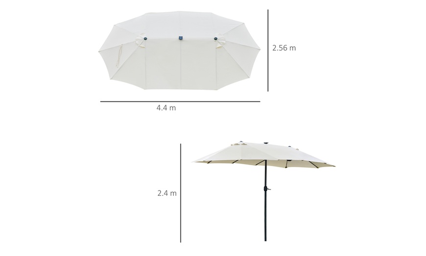 Image 17: Outsunny 4.4m Double-Sided Sun Umbrella Garden Parasol