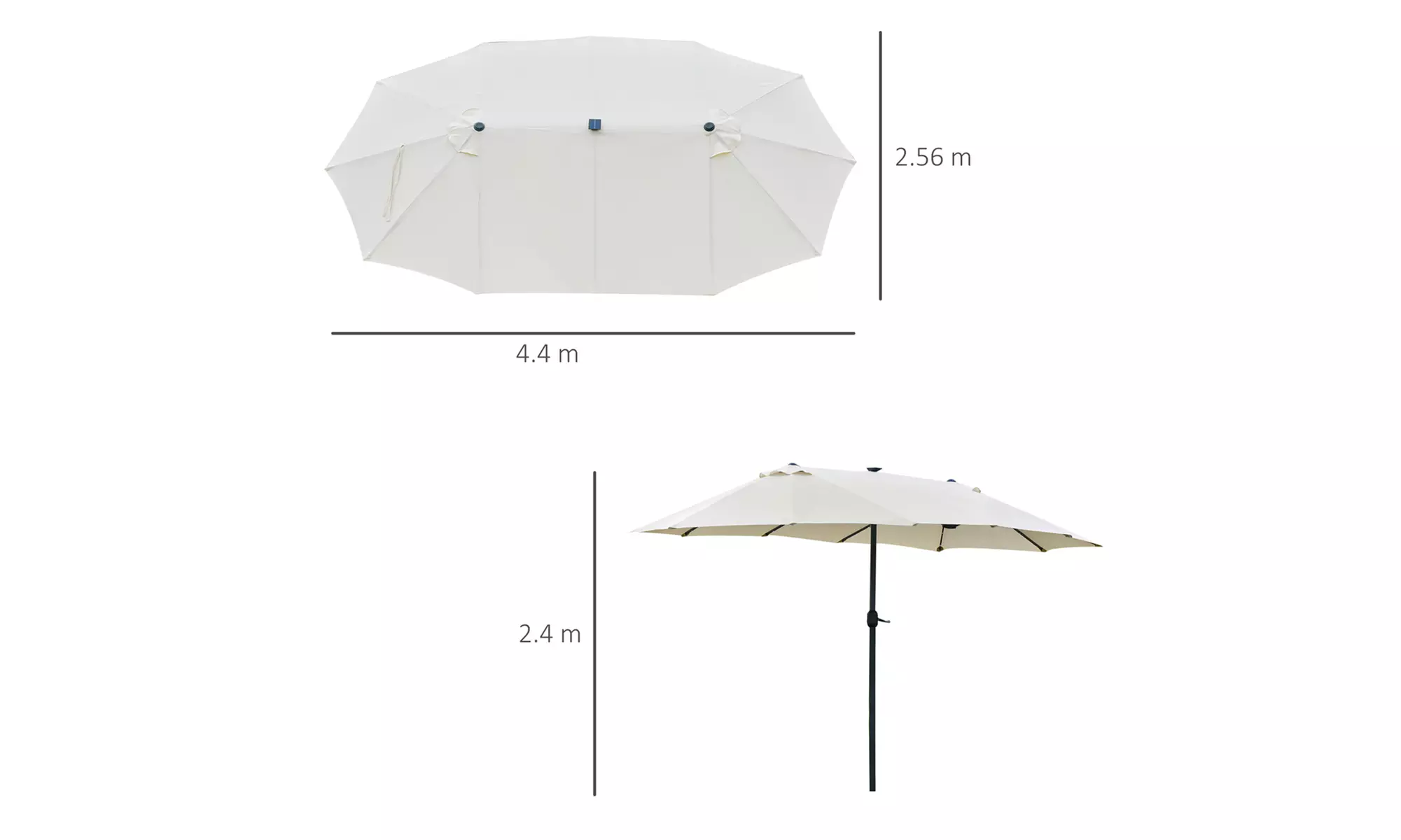 Outsunny 4.4m Double-Sided Sun Umbrella Garden Parasol