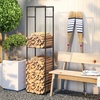 Image 3: Outsunny Metal Firewood Log Holder, Adjustable Slim Design