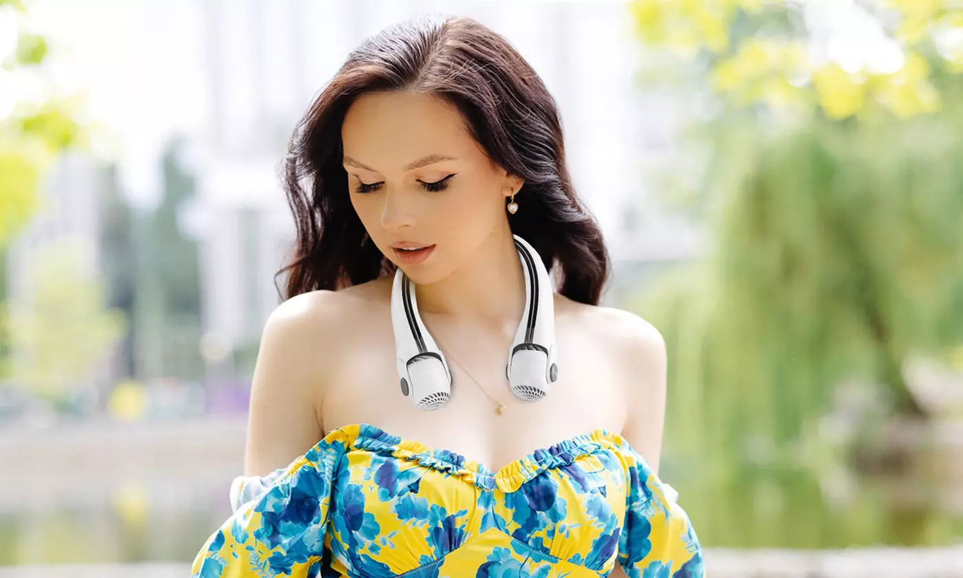 MounTEK Hands-Free Bladeless Neck Fan with 3 Speeds & 360-Degree Cooling