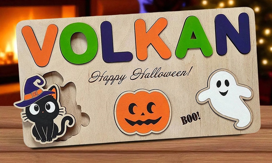 Image 4: Personalisierbares Namens-Puzzle im Halloween-Design