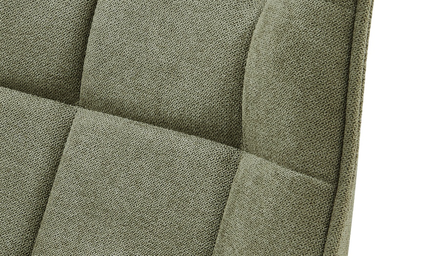 Image 4: Lot de 2 tabourets de bar en métal noir et tissu
