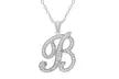 Script Initial Pendant Necklaces in Sterling Silver - Second Medium